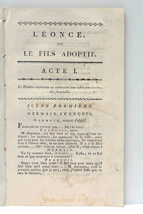 Léonce, ou le fils adoptif, comédie en deux actes et …