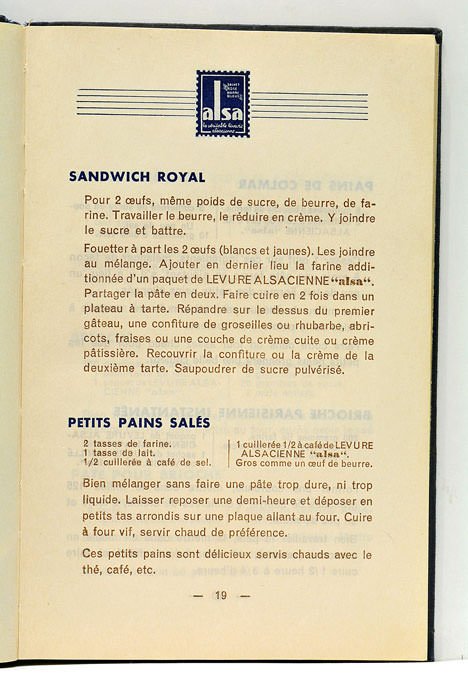 LES BONNES RECETTES ALSA. TOME PREMIER PATISSERIES.