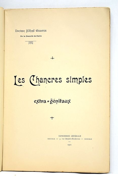 Les chancres simples extra-génitaux.