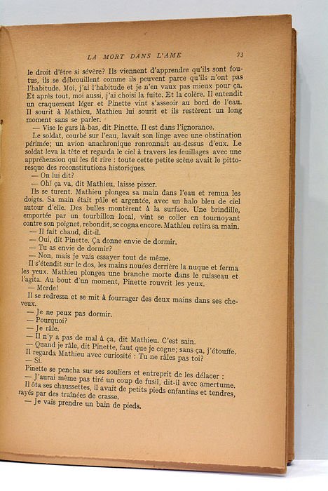 Les chemins de la liberté. III. La mort dans l'âme. …