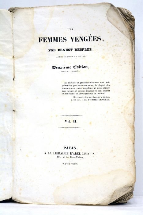 Les femmes vengées. Deuxième édition, revue et corrigée. Vol. II.