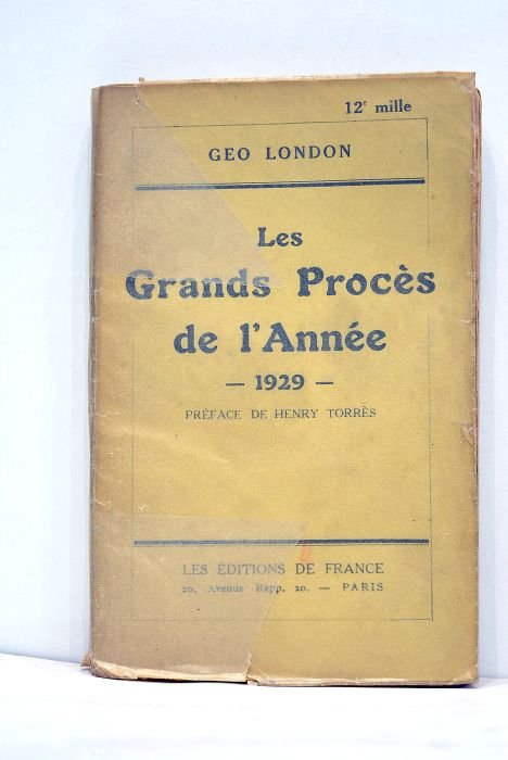 Les grands procés de l'année 1929.