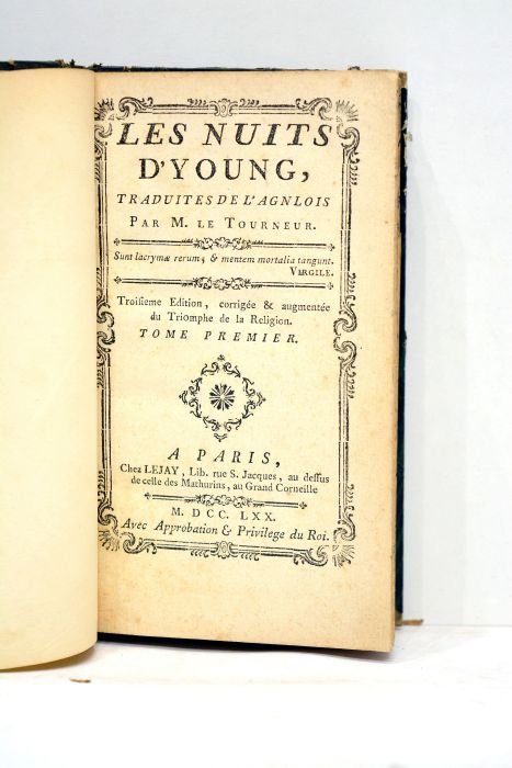 Les nuits. Traduites de l'anglois par M. le Tourneur. Troisième …