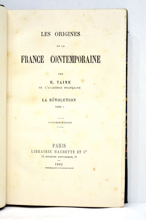 Les origines de la France contemporaine. La Révolution.