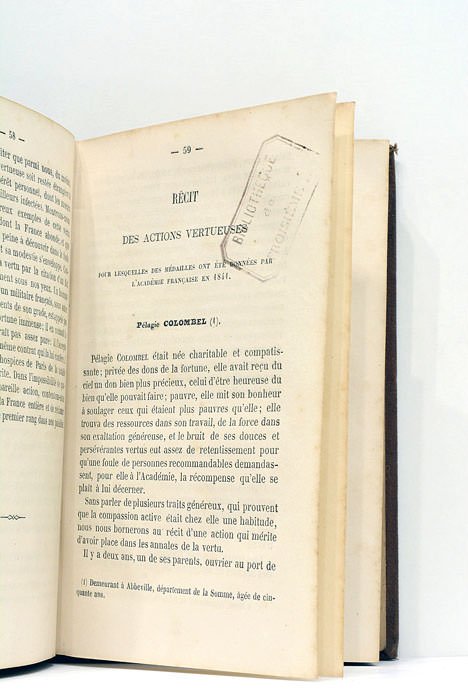 Les prix de vertu. Fondés par M. de Montyon. Discours …