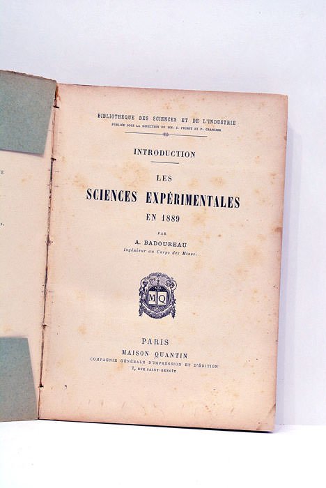 Les sciences expérimentales en 1889.