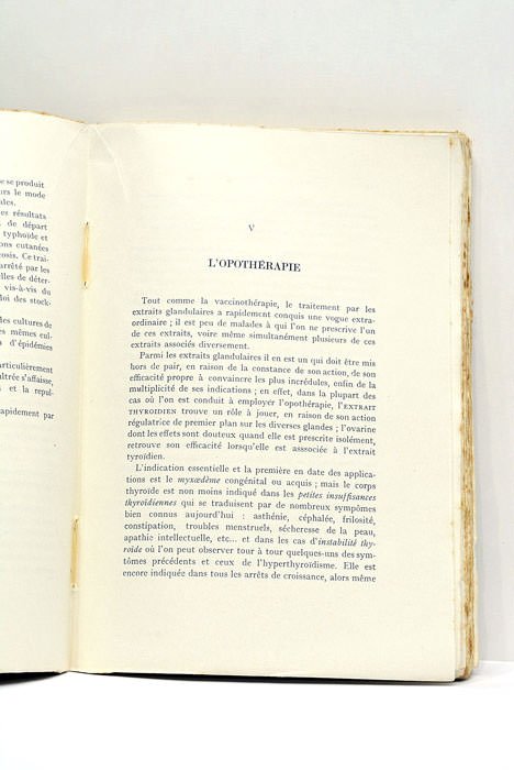 Les thérapeutiques nouvelles. Exposé critique et synyhétique applications.