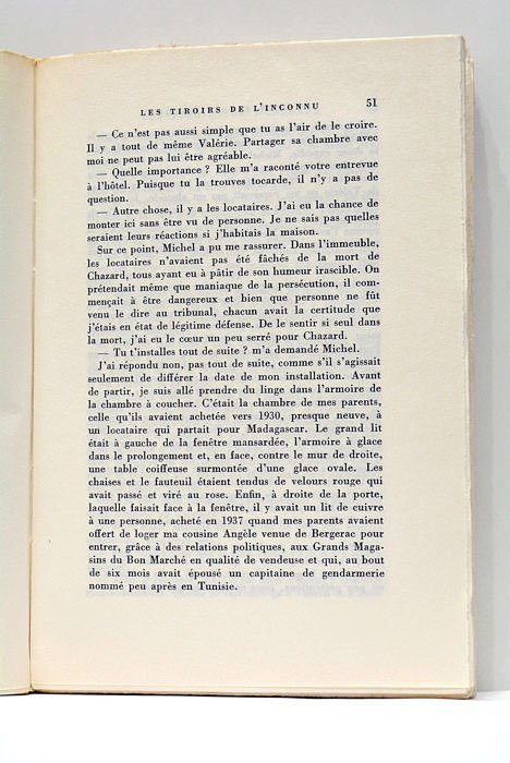 Les Tiroirs de l'Inconnu. Roman.