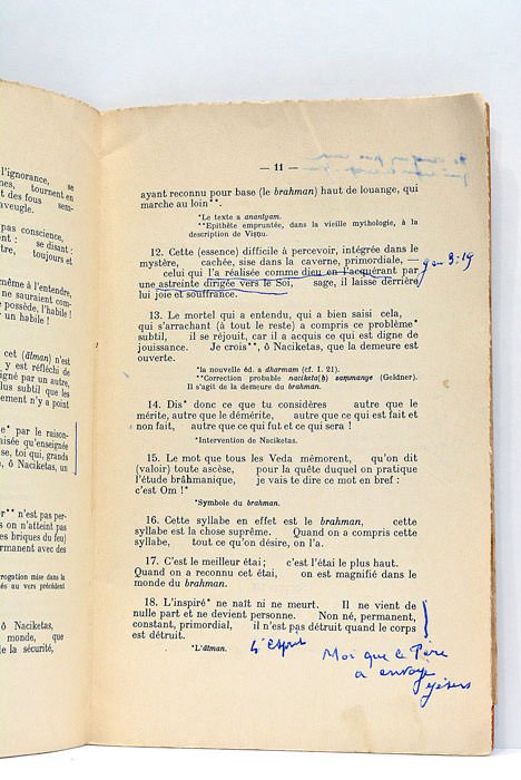 Les Upanishad. Katha Upanishad. Publié et traduit par Louis Renou.