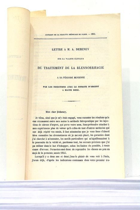 Lettre à M. Debeney sur la valeur clinique du traitement …