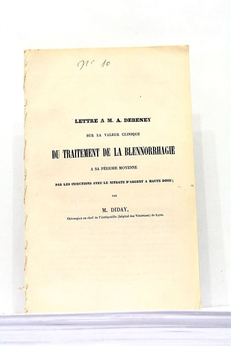 Lettre à M. Debeney sur la valeur clinique du traitement …