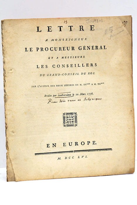 LETTRE À MONSEIGNEUR LE PROCUREUR GËNËRAL et à Messieurs Les …