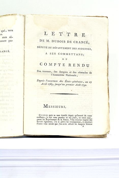 Lettre à ses commettans; ou compte-rendu des travaux, des dangers …