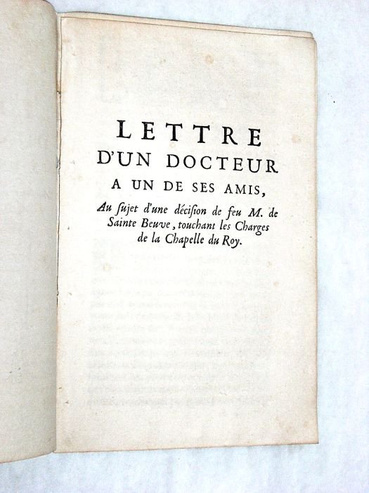 LETTRE d'un docteur à un de ses amis, au sujet …