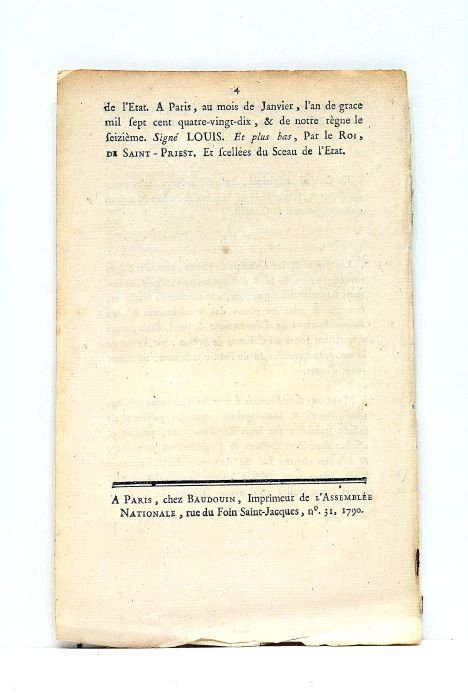 LETTRE PATENTE du roi, sur un décret de l'Assemblée Nationale, …