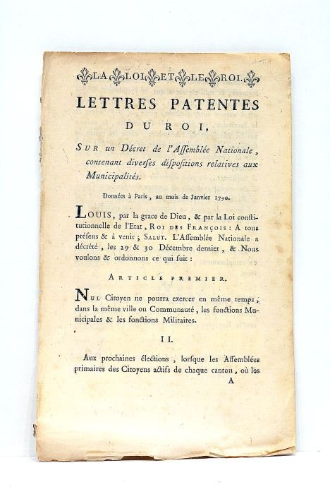 LETTRE PATENTE du roi, sur un décret de l'Assemblée Nationale, …