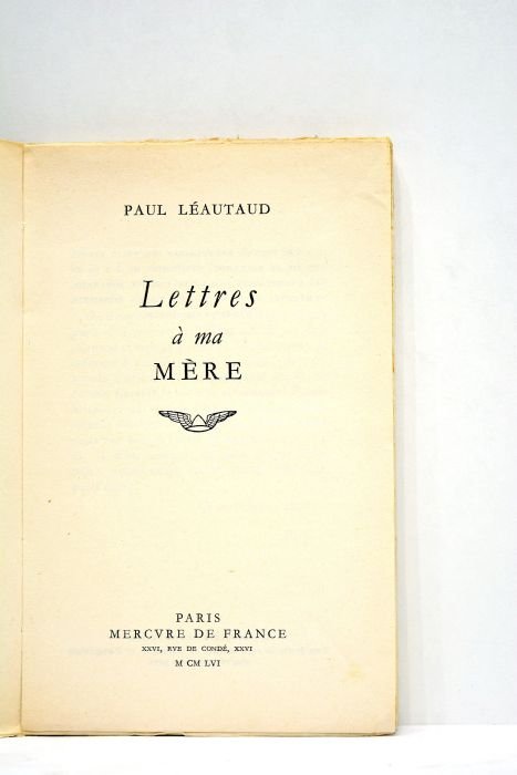 Lettres à ma mère.