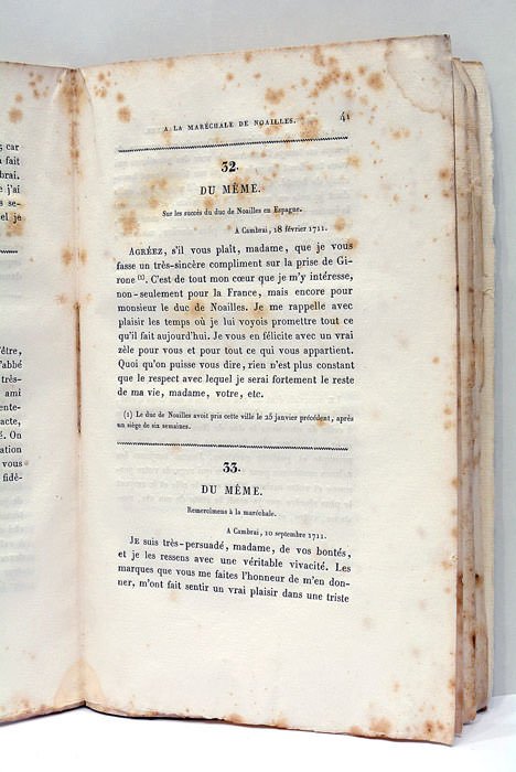 Lettres au Maréchal et à la Maréchales de Noailles.