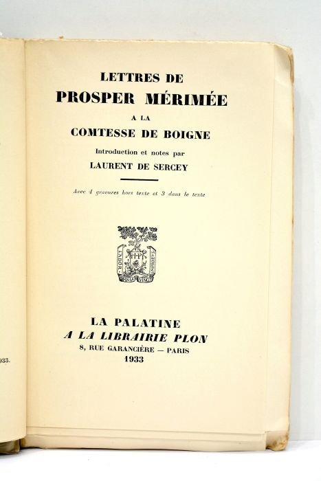 Lettres de Prosper Mérimée à la Comtesse de Boigne. Introduction …