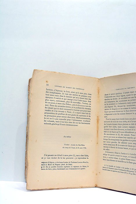 Lettres du Baron de Castelnau. Officier de Carabiniers. 1728-1793. Puibliées …