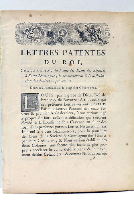 LETTRES PATENTES du Roi concernant la Vente des Biens des …