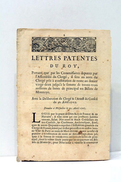 LETTRES PATENTES du Roy portant que par les Commissaires députez …