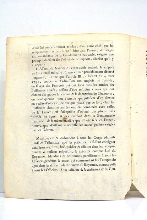Loi concernant l'admission aux emplois dans l'Armée, en faveur des …