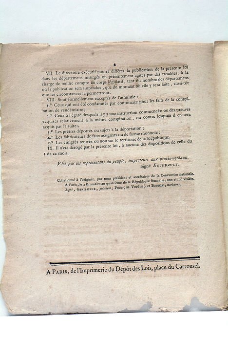 LOI CONTENANT ABOLITION DE LA PEINE DE MORT, à dater …