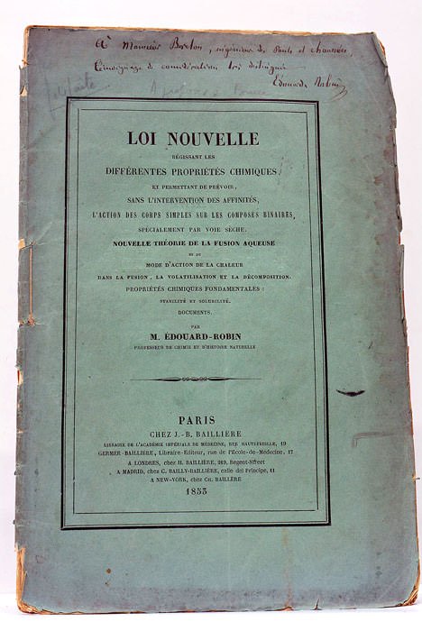Loi Nouvelle régissant les différentes propriétés chimiques, et permettant de …