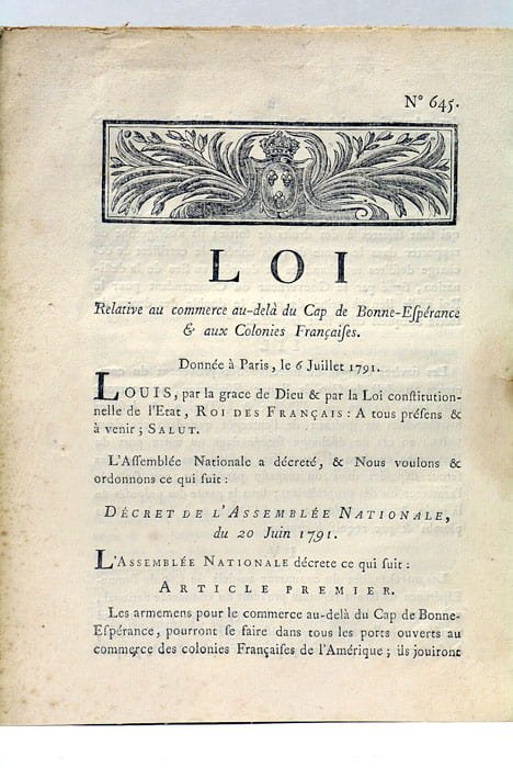 LOI RELATIVE AU COMMERCE au-delà du Cap de Bonne Esperance …