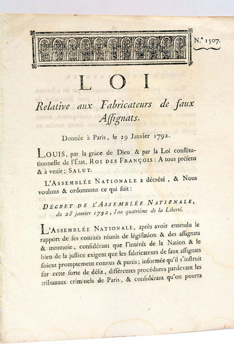 Loi rélative aux fabricants de faux Assignats.