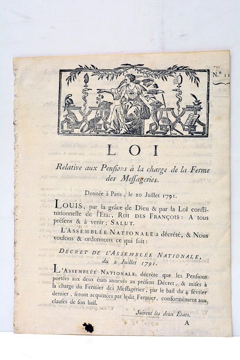 LOI relative aux Pensions à la charge des Messageries.