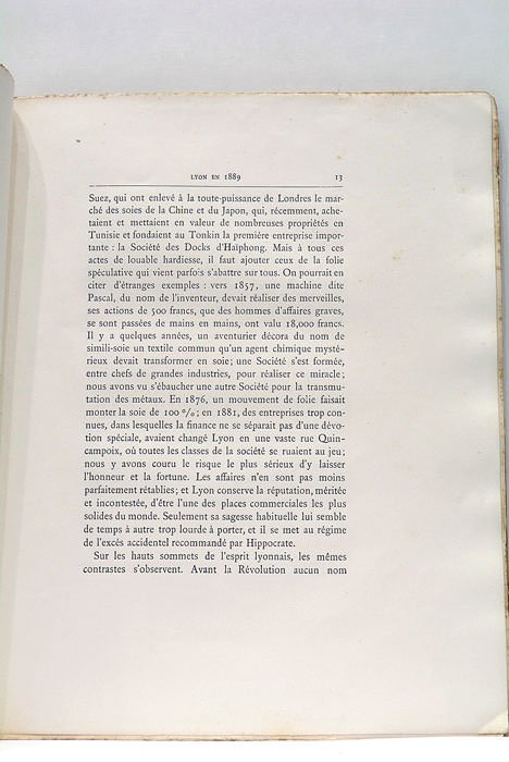 Lyon en 1889. Introduction au rapport de la section d'Économie …