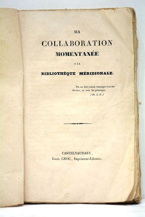 Ma collaboration momentanée à la bibliothèque méridionale.