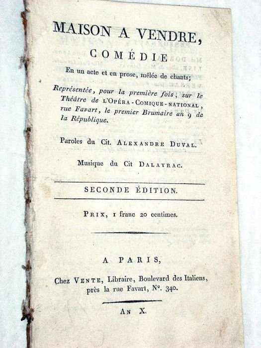 Maison à vendre, Comédie en un acte et en prose, …