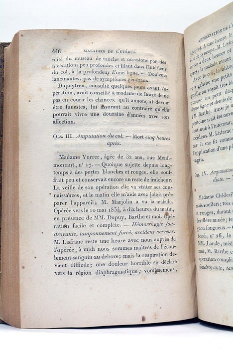 Maladies de l'Utérus d'après les Leçons Cliniques de M. Lisfranc …