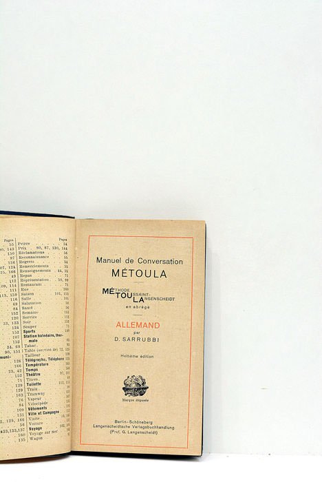 Manuel de conversation Métoula. Allemand.