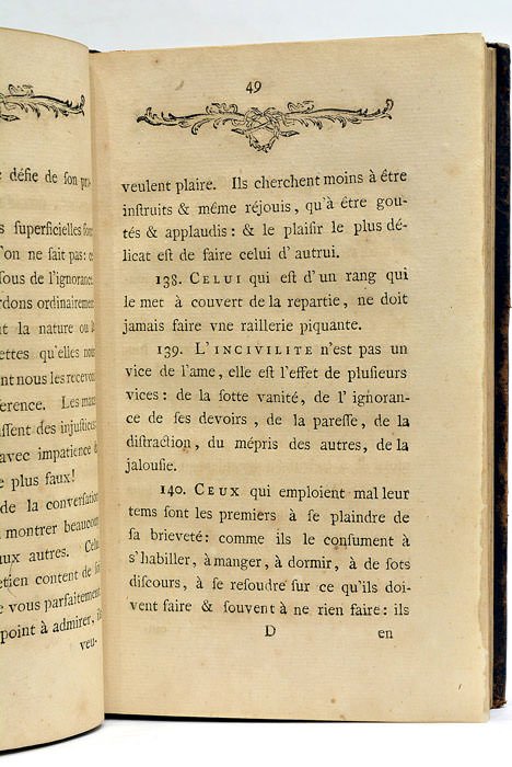 Manuel de Morale dédié à Monseigneur le Comte d'Artois. 1773.