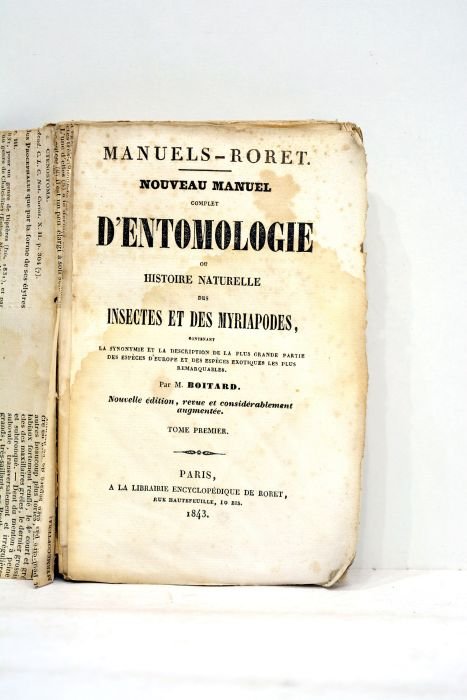 Manuels-Roret. Nouveau manuel complet d'Entomologie, ou Histoire naturelle des insectes …