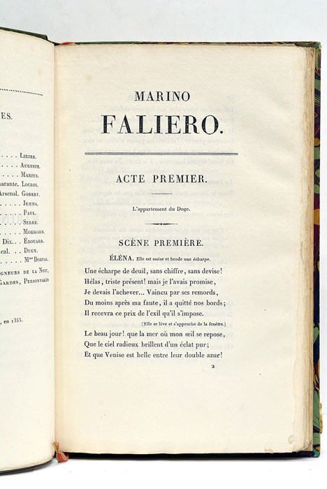 Marino Faliero, représenté pour la première fois sur le théâtre …
