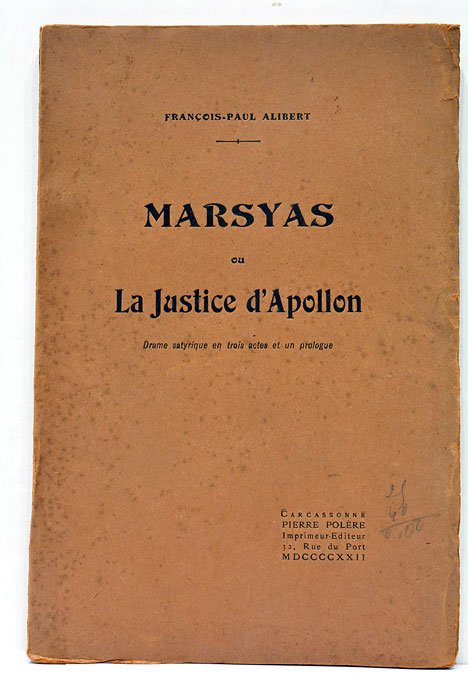 Marsyas ou la justice d'Apollon. Drame satyrique en trois actes …