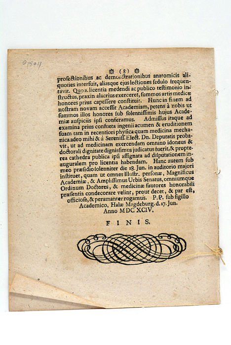 Medici Elect. Brandenb. Professoris Medicinae rerumq; naturalium. Publici et Ordinarii, …