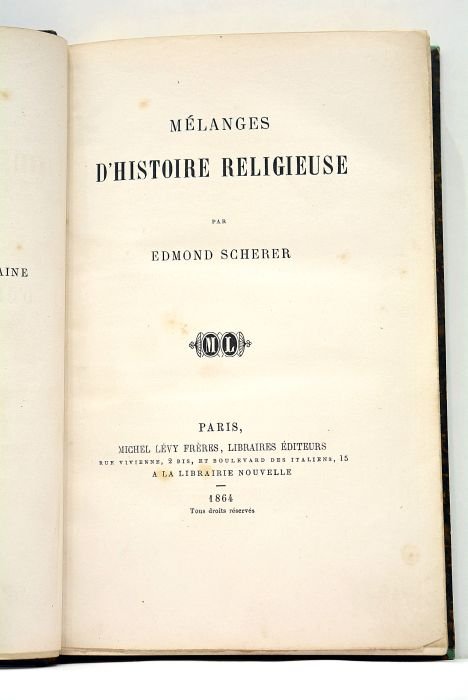 Mélanges d'histoire religieuse.