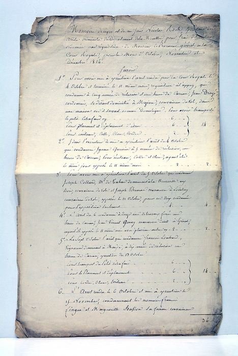 MEMOIRE de ce qui est dû au sieur Nicolas Koch, …