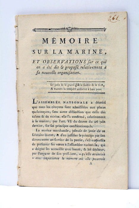 MEMOIRE sur la Marine, et Observations sur ce qui en …