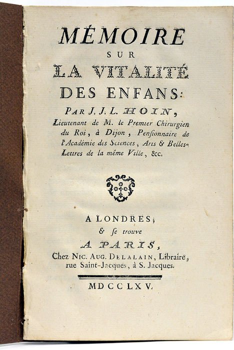 Mémoire sur la Vitalité des Enfans.
