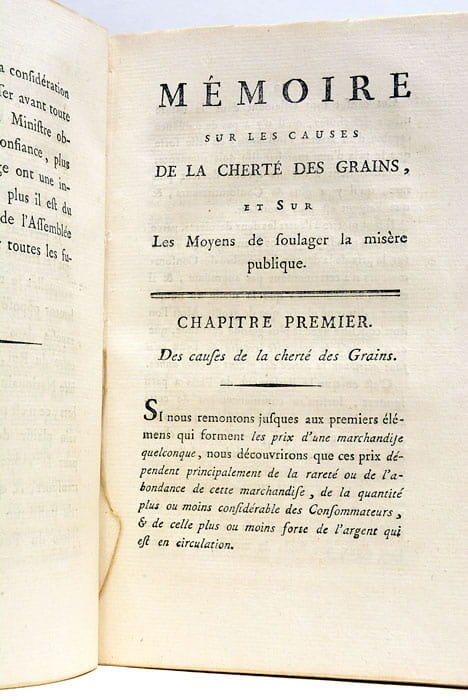 Mémoire sur les subsistances.