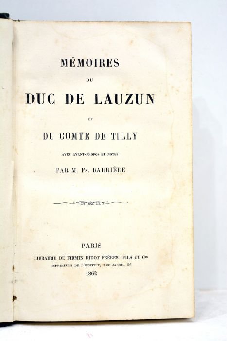 Mémoires du Duc de Lauzun.