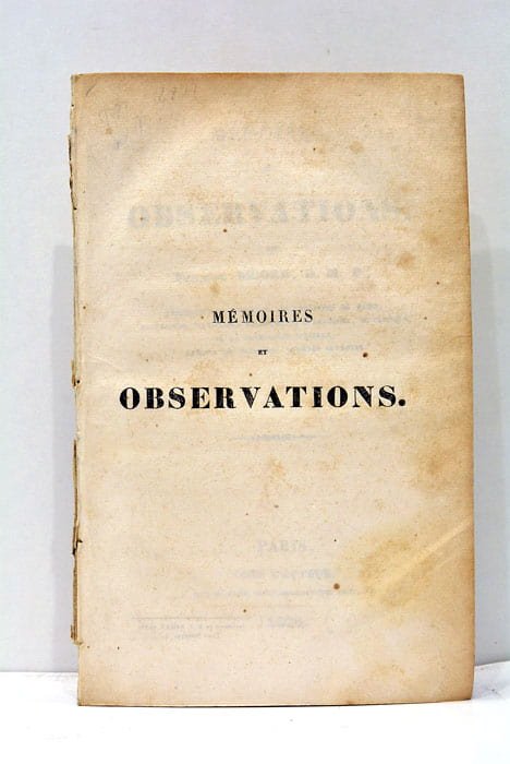 Mémoires et Observations.