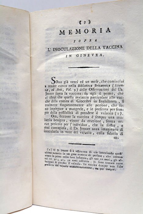 Memoria sopra l'Inoculazione della Vaccina in Ginevra. Compilata a richiesta …